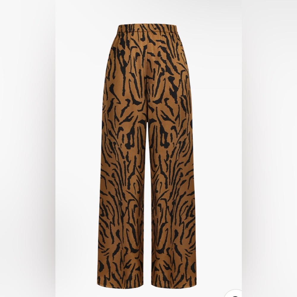 MICAS- Stripe Print Wide Leg Trousers